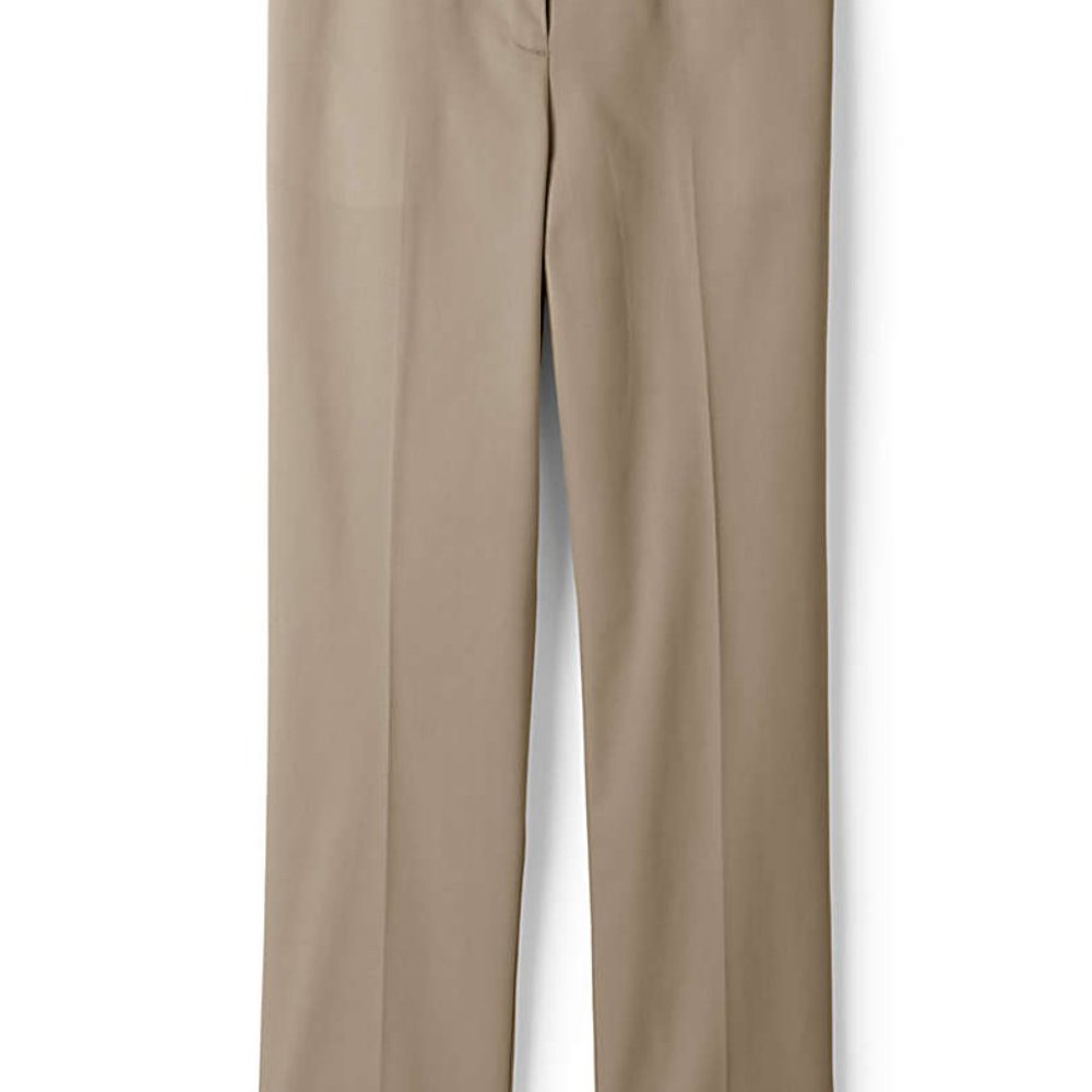 NWT Lands End Women's Elastic Back Waist High Rise Chino Pants 12 32/33W  $55